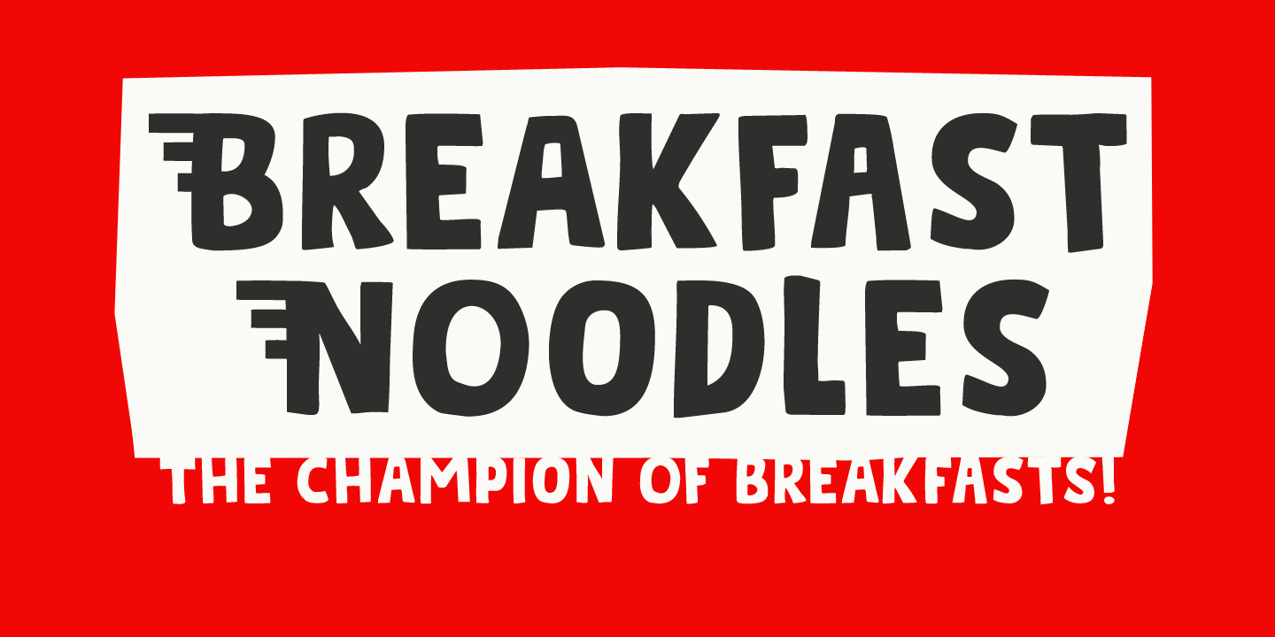 Beispiel einer Breakfast Noodles-Schriftart